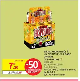 Intermarché DESPERADOS Bière aromatisée à un spiritueux à base d'agave offre