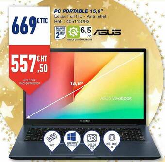 Bureau Vallée Pc Portable 15,6 offre