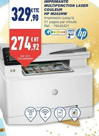 Bureau Vallée Imprimante Multifonction Laser Couleur Hp M282nw offre
