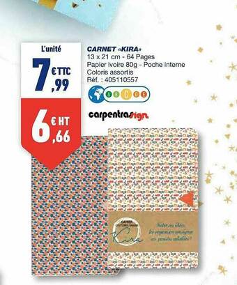 Bureau Vallée Carnet «kira» offre