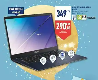 Bureau Vallée Pc Portable Asus E410 offre