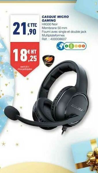 Bureau Vallée Casque Micro Gaming offre