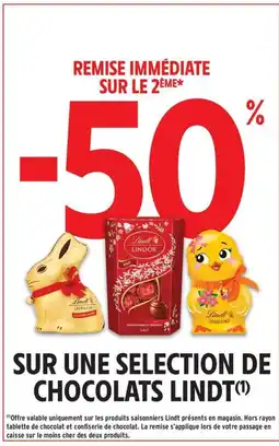 Intermarché Contact LINDT Sur une selection de chocolats offre