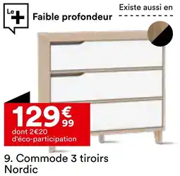 BUT Commode 3 tiroirs Nordic offre