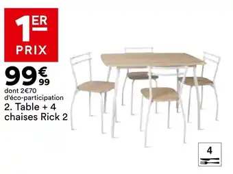 BUT Table + 4 chaises rick 2 offre