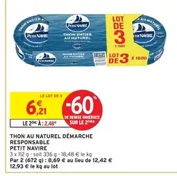 Intermarché Express PETIT NAVIRE Thon au naturel démarche responsable offre