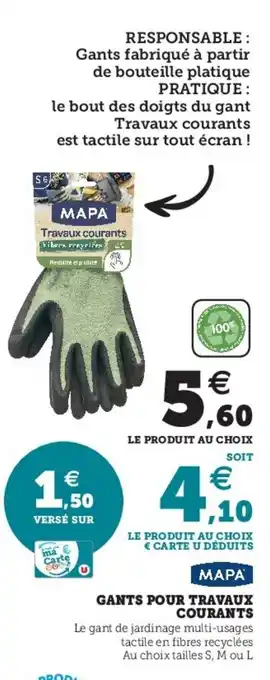 Super U Gants pour travaux offre