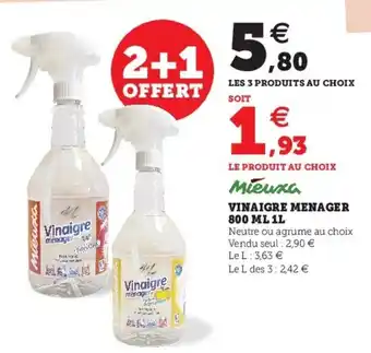 Super U Vinaigre menager offre
