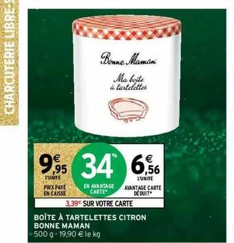 Intermarché Boîte à Tartelettes Citron Bonne Maman offre