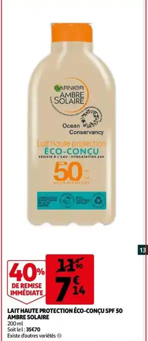 Auchan Lait haute protection éco-conçu SPF 50 offre