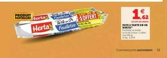 Super U Pâte à Tarte En Or Herta offre