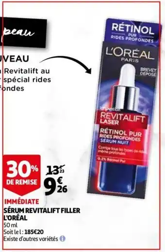 Auchan Sérum revitalift filler offre