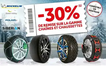 Roady Michelin / green valley / polaire / siberian bon plan sur la gamme chaînes et chaussettes de marques michelin, green valley, offre