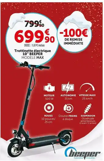 Roady Beeper trottinette électrique 10’’ offre