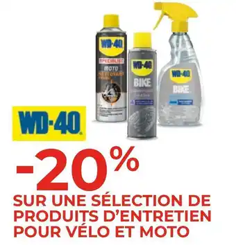 Feu Vert Wd-40 bon plan sur une sélection de produits d’entretien pour vélo et moto de la marque wd-40 offre