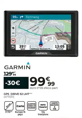 Feu Vert Garmin gps drive 52 lmt offre
