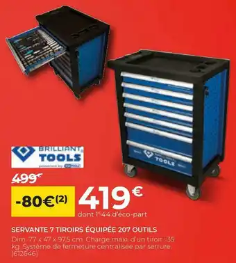 Servante 7 tiroirs équipée 207 outils