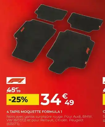 4 tapis moquette formula 1