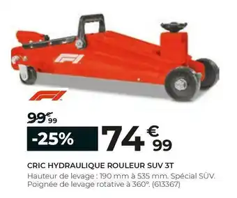 Feu Vert Cric hydraulique rouleur suv 3t offre