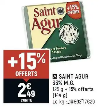 Saint agur 33% m.g.
