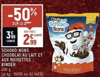 Spar Kinder schoko-bons chocolat au lait et aux noisettes offre