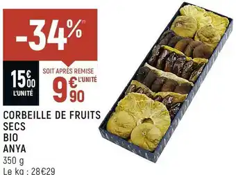 Spar Corbeille de fruits secs bio anya offre
