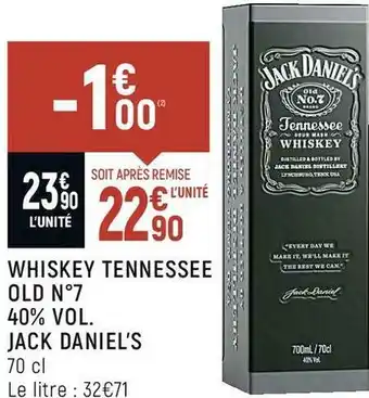 Spar Jack daniel’s whiskey tennessee old n°7 40% vol. offre