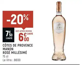 Spar Côtes de provence manon rosé millésimé offre