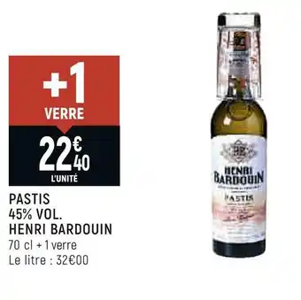 Spar Henri bardouin pastis 45% vol. offre