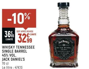 Jack daniel’s whisky tennessee single barrel 45% vol.