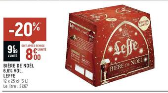Spar Leffe bière de noël 6,6% vol. offre