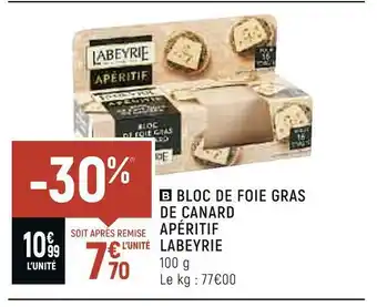 Labeyrie bloc de foie gras de canard apéritif