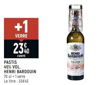 Petit Casino Henri bardouin pastis 45% vol. offre