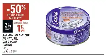 Petit Casino Casino saumon atlantique au naturel sans peau offre