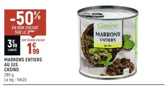 Casino marrons entiers au jus