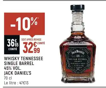 Jack danielâs whisky tennessee single barrel 45% vol.