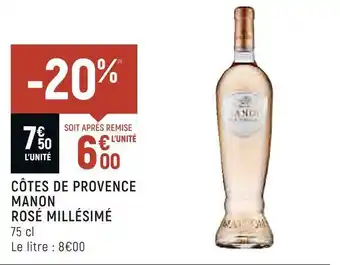 Petit Casino Manon rosé côtes de provence millésimé offre