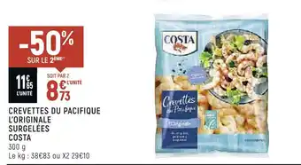 Spar Costa crevettes du pacifique l’originale surgelées offre