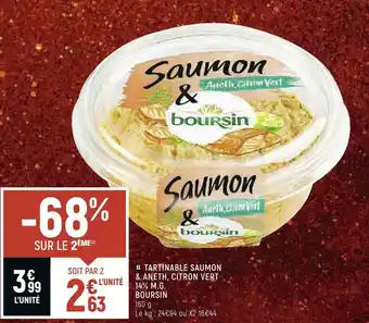 Spar Boursin tartinable saumon & aneth, citron vert 14% m.g. offre