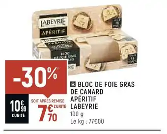 Labeyrie bloc de foie gras de canard apéritif