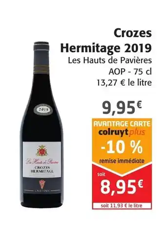 Colruyt Crozes hermitage 2019 offre