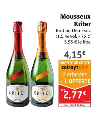 Colruyt Mousseux kriter offre