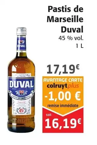 Colruyt Pastis de marseille duval offre