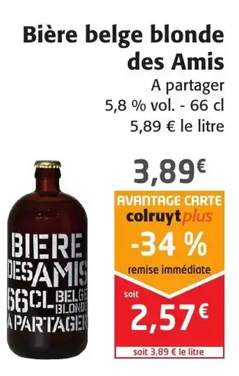 Colruyt Bière belge blonde des amis offre
