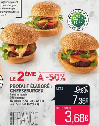 Match Produit élaboré : cheeseburger offre