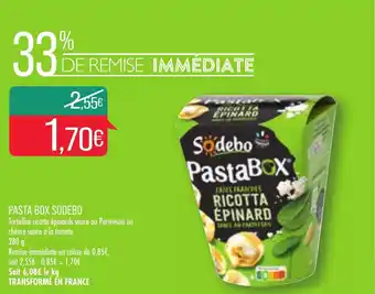 Match Pasta box sodebo offre