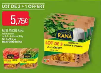 Match Pâtes farcies rana offre