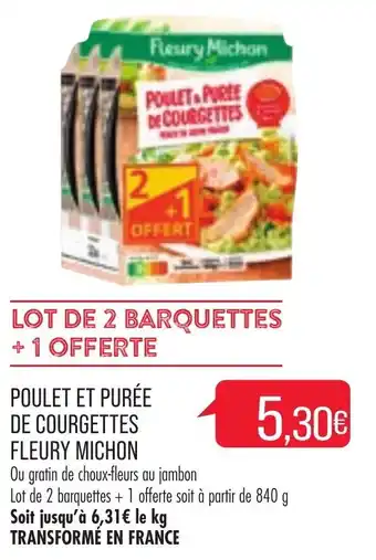 Match Poulet et purée de courgettes fleury michon offre