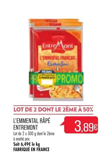Match L'emmental râpé entremont offre