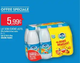 Match Lait demi-écrémé lactel offre